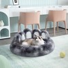 Munora Bear Paw Shape Pet Bed - Plush Long Fur, Tie-Dye Colors - Resilient Padding for Small/Medium Dogs & Indoor Cats (XS/S/M/L) - 2 of 4