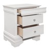 Vynxaria Traditional 1pc Nightstand - White Finish, 3 Drawers (1 Felt-Lined), Faux Alligator Embossed Fronts, Faux Crystal Knobs, Wood/Engineered Wood - 2 of 4