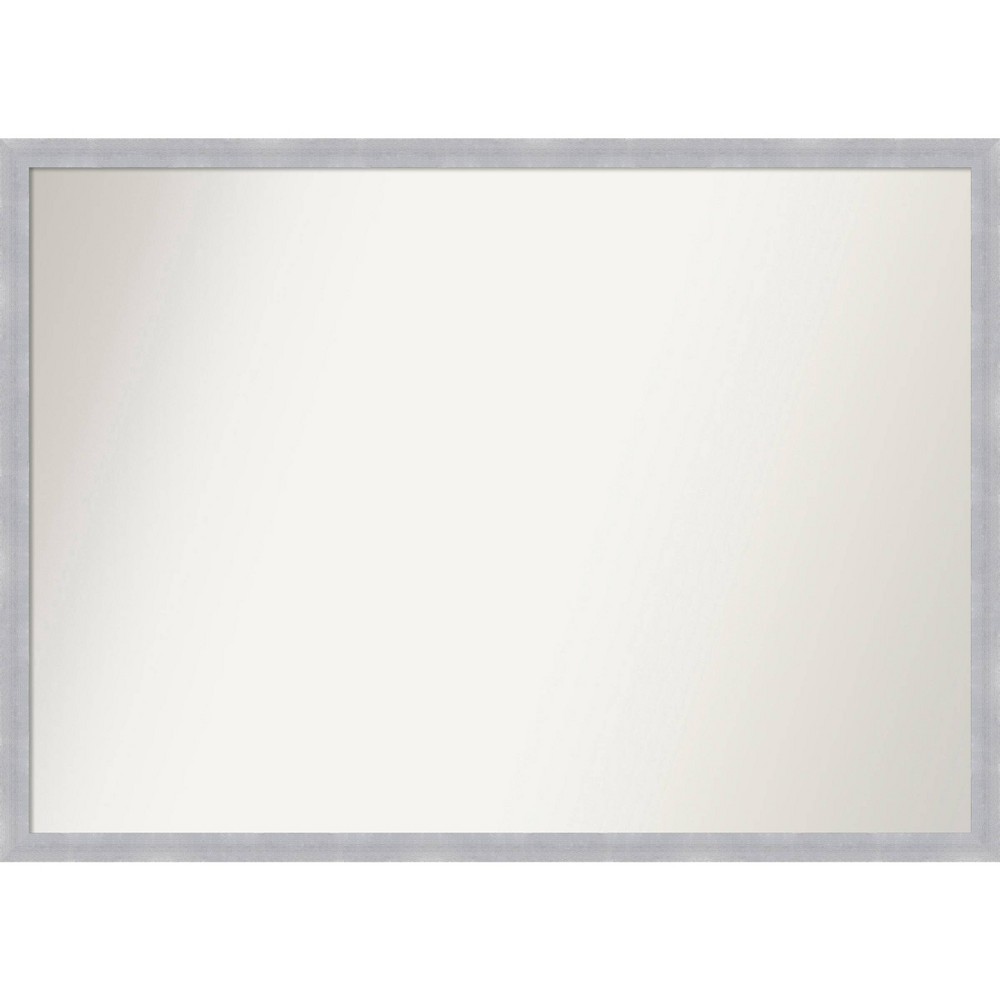 Photos - Wall Mirror 40" x 29" Non-Beveled Grace Brushed Nickel Narrow  - Amanti Art