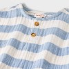 Baby Boys' Striped Henley Gauze Shorts Set - Cat & Jack™ Blue - 3 of 4