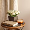 10" Artificial White Peony Arrangement in Wood Box - National Tree Company - image 2 of 3