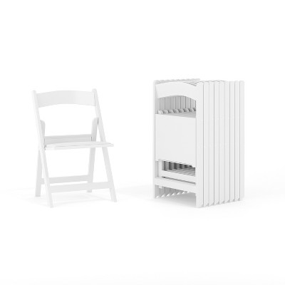 Flash Furniture HERCULES 10 Pack Kids White Resin Folding Event Party Chair with Vinyl Padded Seat