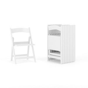 Flash Furniture HERCULES 10 Pack Kids White Resin Folding Event Party Chair with Vinyl Padded Seat - 1 of 4