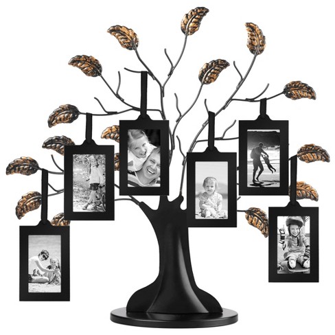 Americanflat Bronze Family Tree With Hanging Picture Frames 2 X 3 In Black And Adjustable Ribbon Tassels 12 Target