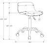 Monarch Specialties Office Chair Adjustable Height Swivel Ergonomic Computer Desk Work Juvenile Metal Pu Leather Look White Contemporary Modern - 3 of 4