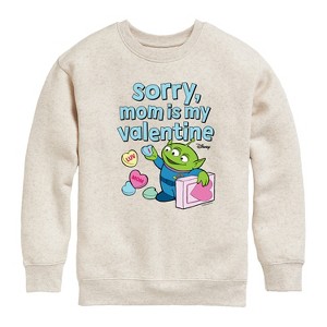 Boys' - Toy Story - Sorry Mom My Valentine Graphic Long Sleeve Fleece Sweatshirt - 1 of 4