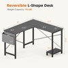 JIONJOY 50  Wide Reversible L-Shape Desk with Storage Bag | Black - 3 of 4