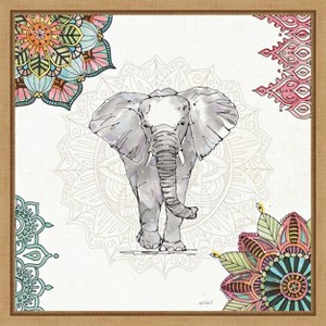 Amanti Art Mandala Morning I (elephant) by Anne Tavoletti Canvas Wall Art Print Framed 16-in. x 16-in. - 1 of 4
