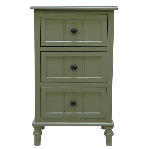 3 Drawer Simplify Accent Table Olive, 3 Drawer End Table Target