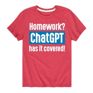 Boys' - Instant Message - Homework ChatGTP Has It Covered Short Sleeve Graphic T-Shirt - 1 of 4