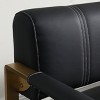 57.9" Modern Faux Leather Loveseat - Gold Metal Arm 2-Seater Sofa for Small Spaces, 400lb Capacity, Perfect for Apartments/Offices - 3 of 4