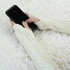 Allegra K Women's Winter Fingerless Thumbhole Elbow Length Knitted Gloves Arm Warmer - 4 of 4