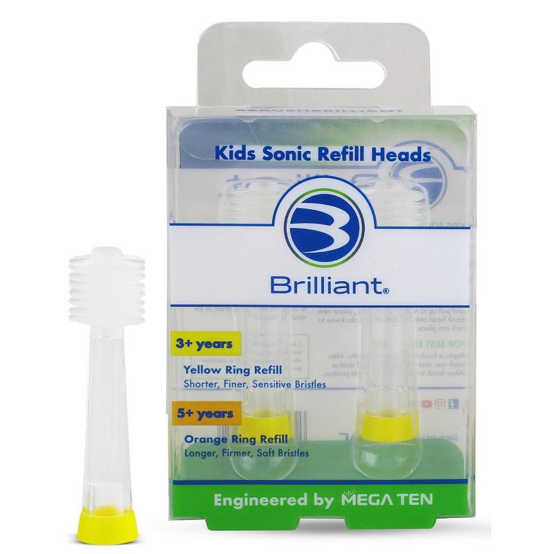 Brilliant Kids&#39; Sonic Toothbrush Refill Heads - Sensitive - 2ct, 1 of 10