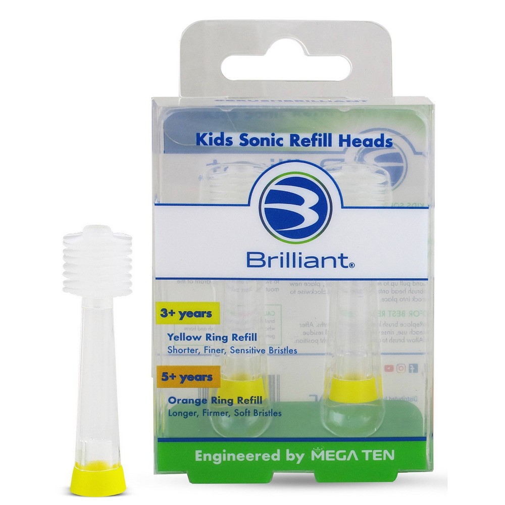 Photos - Electric Toothbrush Brilliant Kids' Sonic Toothbrush Refill Heads - Sensitive - 2ct 