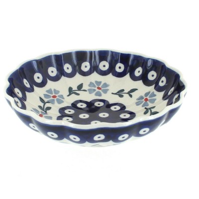 Blue Rose Polish Pottery Blue Violet Scallop Bowl