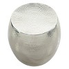 Round Hammered Silver Metal Accent Table Silver - Olivia & May - image 3 of 4