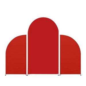 3-Piece Double-Sided Spandex Arch Backdrop Cover Set ¨C Stretchable Wedding Arch Decor with Half-Moon Top for Birthday, Ceremony, Banquet - 1 of 3