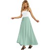 Women's High Waisted Pleated Flowy Maxi Skirt - Summer Casual with Pockets Light Cyan - 2 of 4