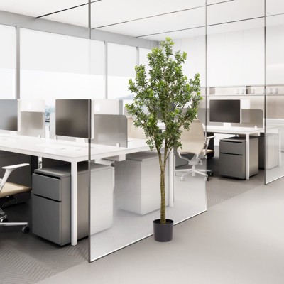 MAYEERTY Large UV Protection Simluated Green Plants Office Indoor Decoration in Pot 1pcs/set