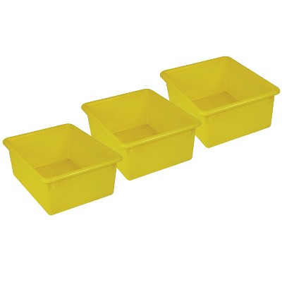 Romanoff Products Romanoff Stowaway Plastic 5" Letter Box (No Lid) Yellow Pack of 3 (ROM16103-3)