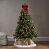 TopComfy Christmas Tree Stand Glitter Bristle Mixed Hinged Tree with Red Berries and Pine Cones for Holiday Decor, Green, 36"*36"*54" - 2 of 4
