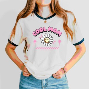 Simply Sage Market S.W.Smiley Cool Mom Flower Ringer Tee - 1 of 4
