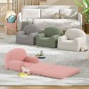 Kids Couch, 2-in-1 Convertible Teddy Fleece Fabric Toddler Sofa Chair, Soft Fold Out Couch Lounger for Kids, Comfy Children's Sofa Bed - 3 of 4