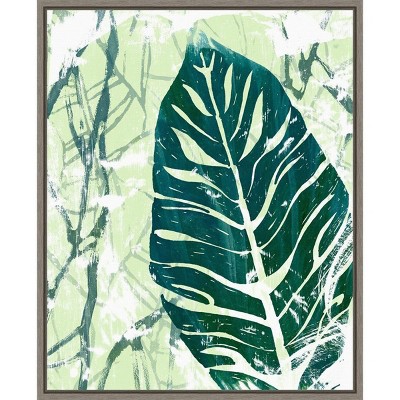 16" x 20" Palm Pastiche III by June Erica Vess Framed Wall Canvas - Amanti Art