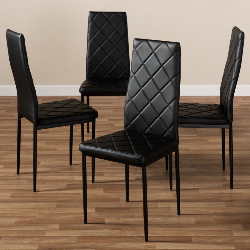 Set of 4 Blaise Modern and Contemporary Faux Leather Upholstered Dining Chairs - Baxton Studio, 5 of 7