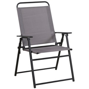 Living Accents Black Steel Frame Sling Chair Gray - 1 of 1