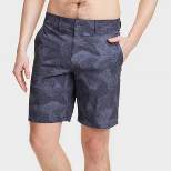 Men's 9" Leaf Printed Hybrid Swim Shorts - Goodfellow & Co™ Dark Gray