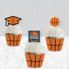Big Dot of Happiness Grad Basketball - Cupcake Decoration - 2025 Graduation Party Cupcake Wrappers and Treat Picks Kit - Set of 24 - 3 of 4