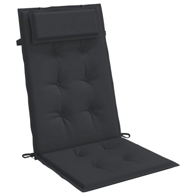 vidaXL Highback Chair Cushions - 6 Pc Set, Black Oxford Fabric, Foam Fiber Filled, Elastic Non-Slip Design, Multiple Indoor/Outdoor Use