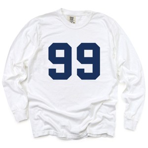 Football Jersey 99 - Womens Garment Dyed Long Sleeve - 1 of 2