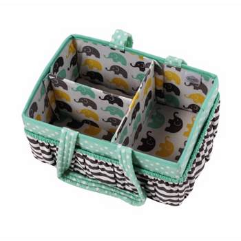 Bacati - Elephants Mint/Yellow/Gray Storage Caddy