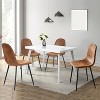 FurnitureR Dining Chairs Set of 6 with Metal Legs, Suede Fabric Comfortable Side Seating Mid-Back Amrless for Kitchen, Restarant, Living Room, Brown - 4 of 4