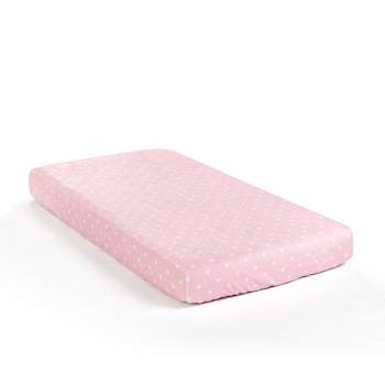 Lush Décor Elephant Stripe Plush Fitted Crib Sheet - Dots Pink