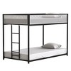 NicBex Twin Over Twin/Twin Over Full Metal Bunk Bed with White Mesh Guardrail,Loft Bed with Stable Ladder for Bedroom,Black - 4 of 4