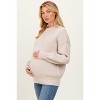 Pinkblush Beige Wide Neck Drop Shoulder Maternity Sweater - 4 of 4