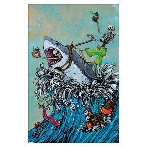 Trends International David Lozeau - Great White Wave Framed Wall Poster Prints - 1 of 4