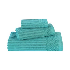 Modern Ribbed Cotton  Assorted Towel Set by Blue Nile Mills - 1 of 4
