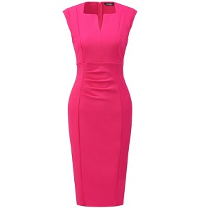 INSPIRE CHIC Women's Pencil Sleeveless Office Elegant Business Sheath Dress - 1 of 4