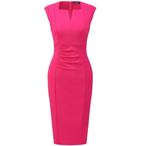 Hot pink work dress best sale