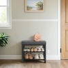 Shoe Bench, Storage Bench, Entryway Bench with Cushion, Shoe Shelf with Seat, Storage Organizer with Foam Padded Seat Linen - 3 of 4