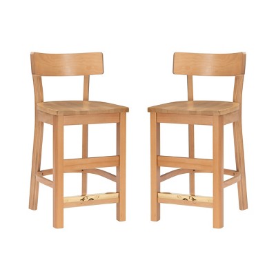 Set of 2 Milton Counter Height Barstools Natural - Linon