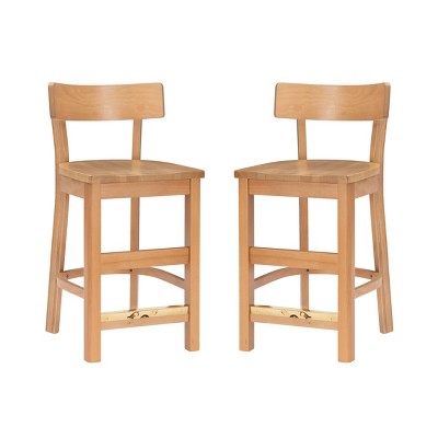 Set of 2 Milton Counter Height Barstools Natural - Linon