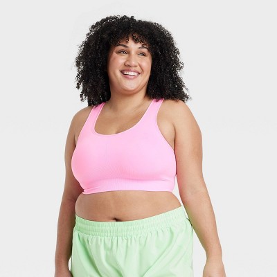 Women's Light Support Rib Triangle Bra - All In Motion™ Pink 3x : Target