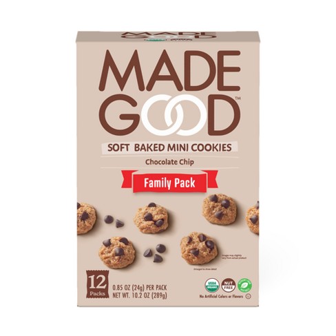 Madegood Organic Gluten Free Chocolate Chip Cookies Soft Baked - 12ct  Traypack : Target