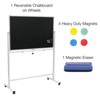 Excello Global Products Reversible Chalkboard on Wheels - 48"x32" (White Frame) - 2 of 4