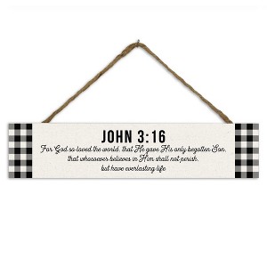 Creative Products John 3:16 Buffalo Check 17 x 3.5 Outdoor/Indoor Hanging Sign - 1 of 1